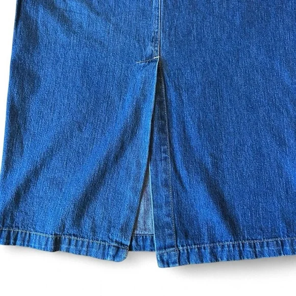 Vintage 90s Kim Rogers Denim Maxi Skirt – Size 8 - Picture 6 of 8